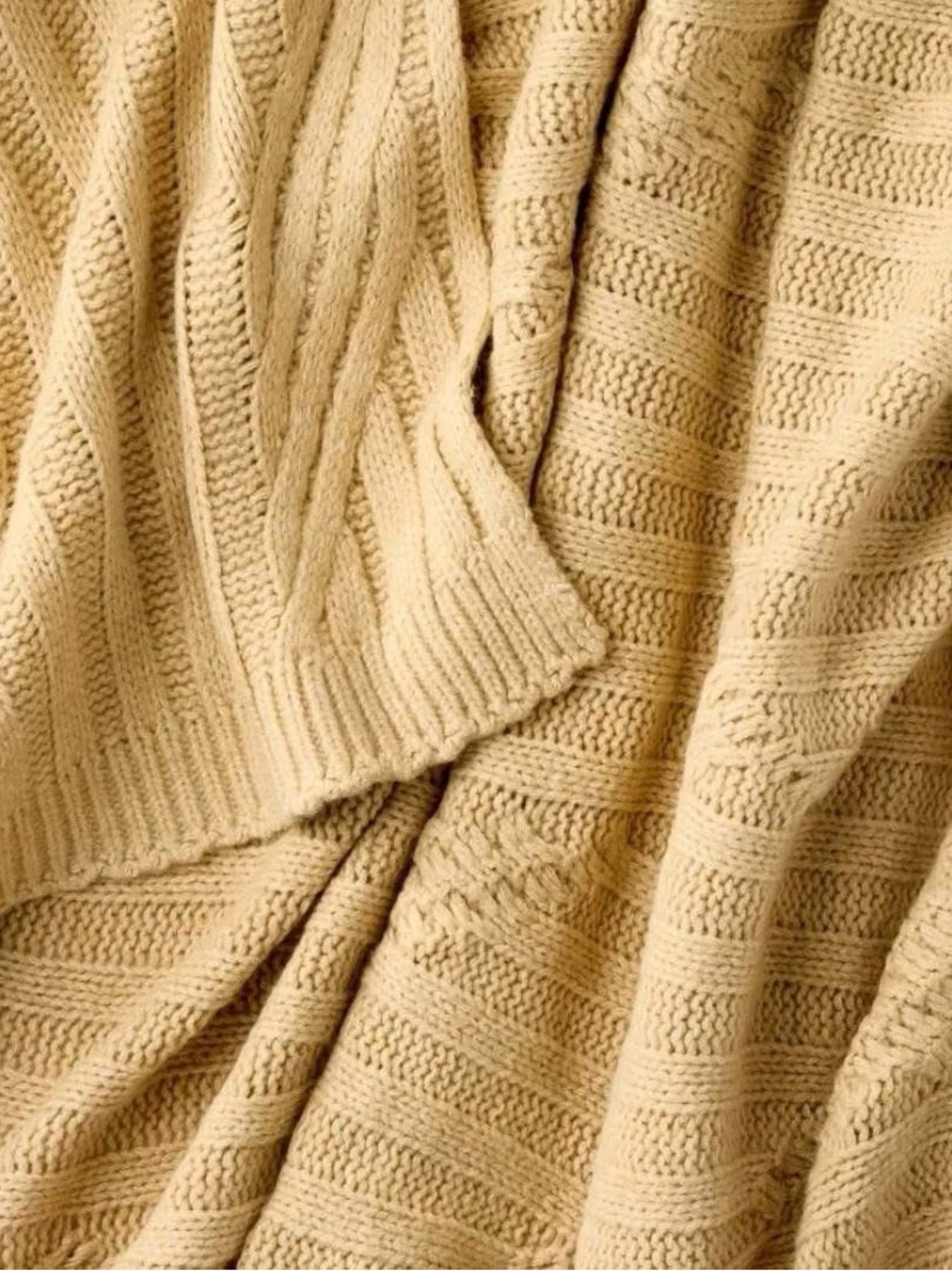Threshold X Studio McGee Tan Cable Rib Throw •50x60”